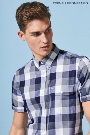 Navy French Connection Gingham Shirt